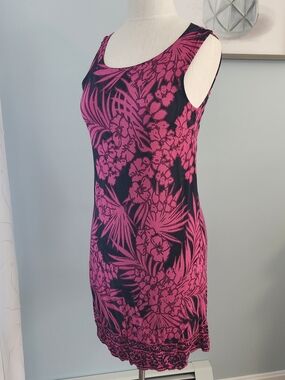 karin stevens Hot Pink Floral Tank Mini Dress